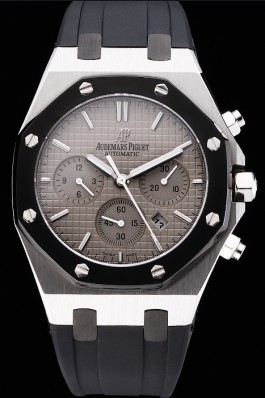 Swiss Audemars Piguet Royal Oak Chronograph Grey Dial Stainless Steel Case Black Rubber Strap 622866 Piguet Replica