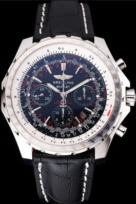 Swiss Breitling Bentley Black Croco Leather Bracelet Black Dial 80286 Fake Breitling Bentley