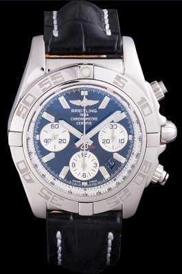 Swiss Breitling Chronomat Black Dial with Black Leather Band 621520 Breitling Chronomat