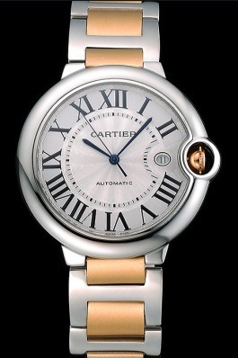 Swiss Cartier Ballon Bleu 42mm Silver Dial Stainless Steel Case Two Tone Gold Bracelet 622877 Cartier Replica