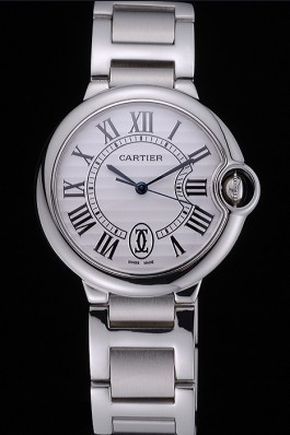 Swiss Cartier Ballon Bleu de Cartier White Dial Roman Numerals Stainless Steel Bracelet 622555 Cartier Replica