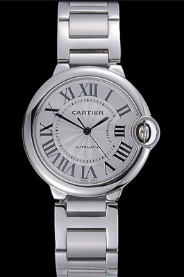 Swiss Cartier Ballon Bleu Silver Dial Stainless Steel Bracelet  Cartier Replica