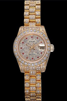 Swiss Rolex DateJust Diamond Dial Gold 622024 Replica Rolex Datejust