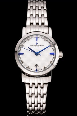 Vacheron Constantin Fine White Dial Blue Marks Stainless Steel Case And Bracelet Replica Vacheron Constantin