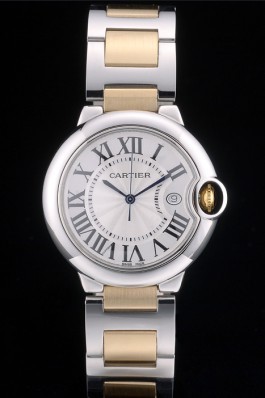 Cartier Ballon Bleu 38mm White Dial Stainless Steel Case Two Tone Gold Bracelet Cartier Replica