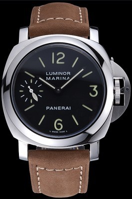Panerai Luminor Marina Stainless Steel Bezel Khaki Leather Bracelet 622311 Panerai Luminor Replica