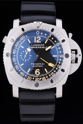 Panerai Luminor Submersible Black Dial Black Rubber Bracelet Panerai Luminor Replica